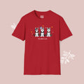 Husky Patriotic Dog Trio T-Shirt — 'Red, White & Woof' Cute America Graphic Tee