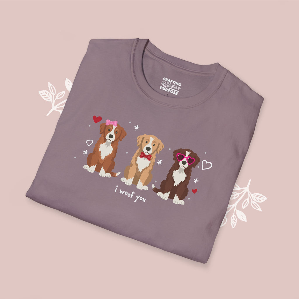 I Woof You Cute Nova Scotia Duck Tolling Retriever Trio Dog Tee — Valentine's T-Shirt