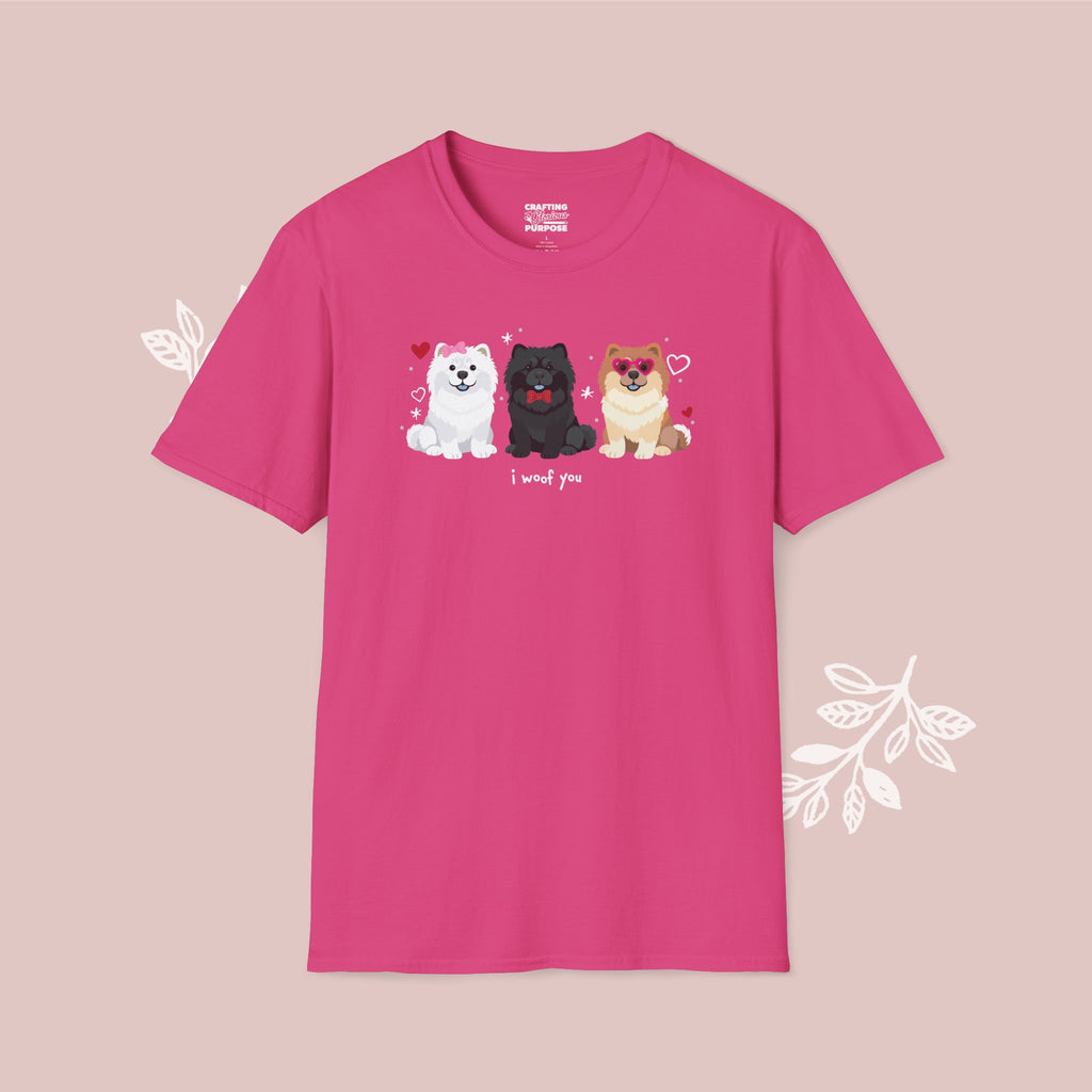 I Woof You Cute Chow Chow Trio Dog Tee — Valentine's T-Shirt