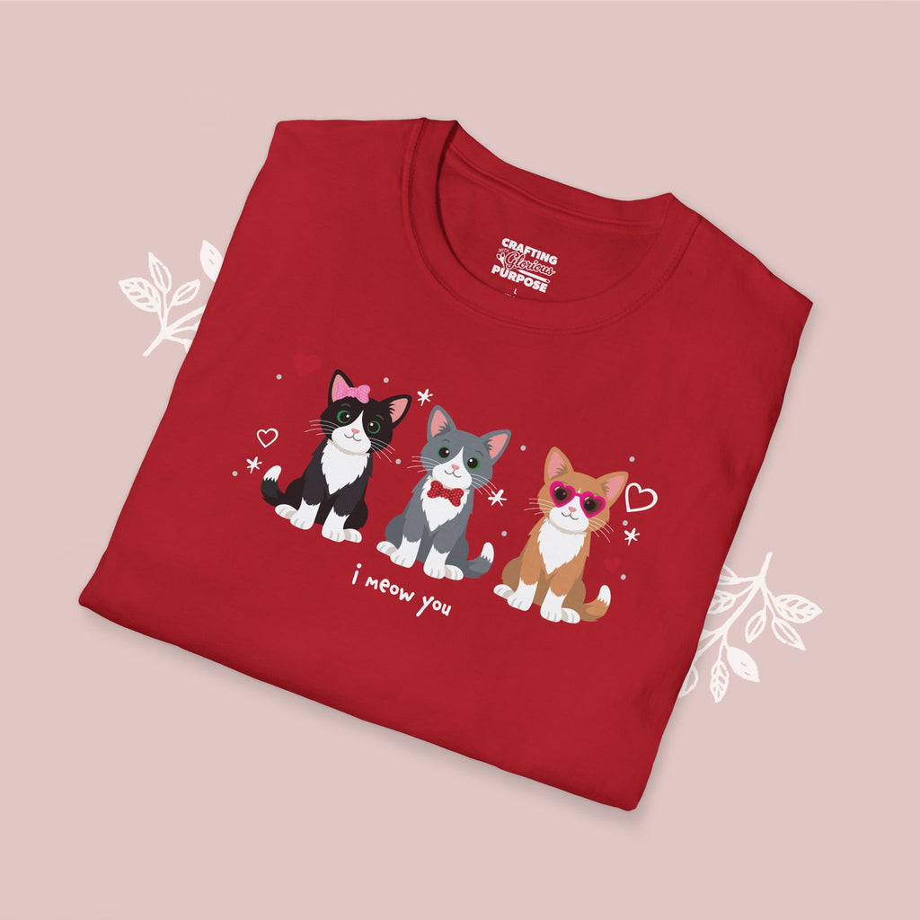 I Meow You Cute Tuxedo Short Haired Trio Cat Tee — Valentine's T-Shirt