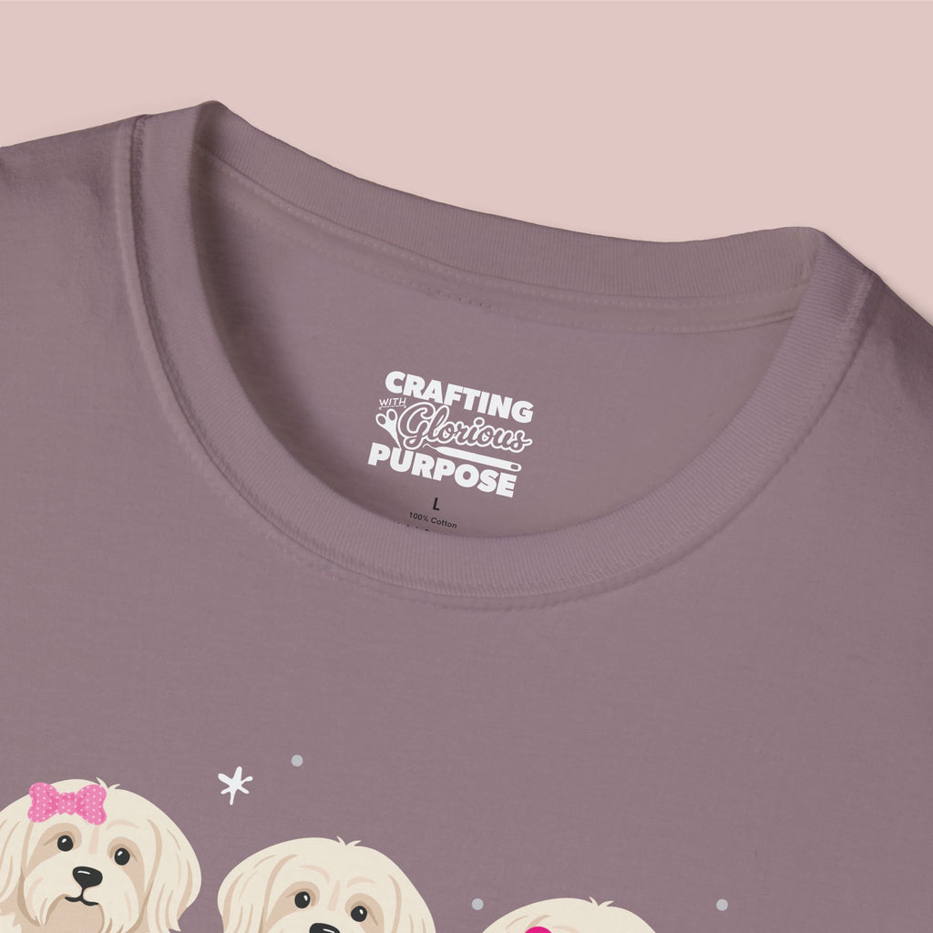 I Woof You Cute Maltese Trio Dog Tee — Valentine's T-Shirt