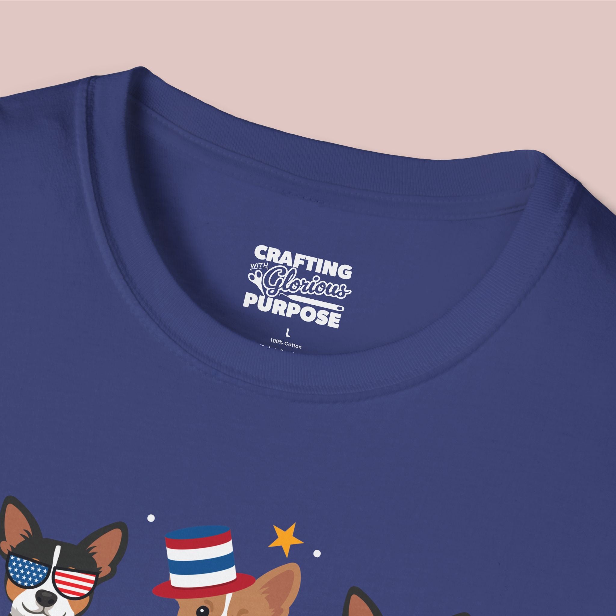 Rat Terrier Patriotic Dog Trio T-Shirt — 'Red, White & Woof' Cute America Graphic Tee