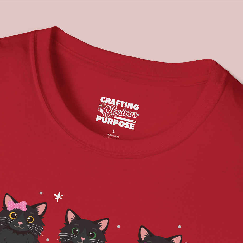 I Meow You Cute Black Long Haired Trio Cat Tee — Valentine's T-Shirt