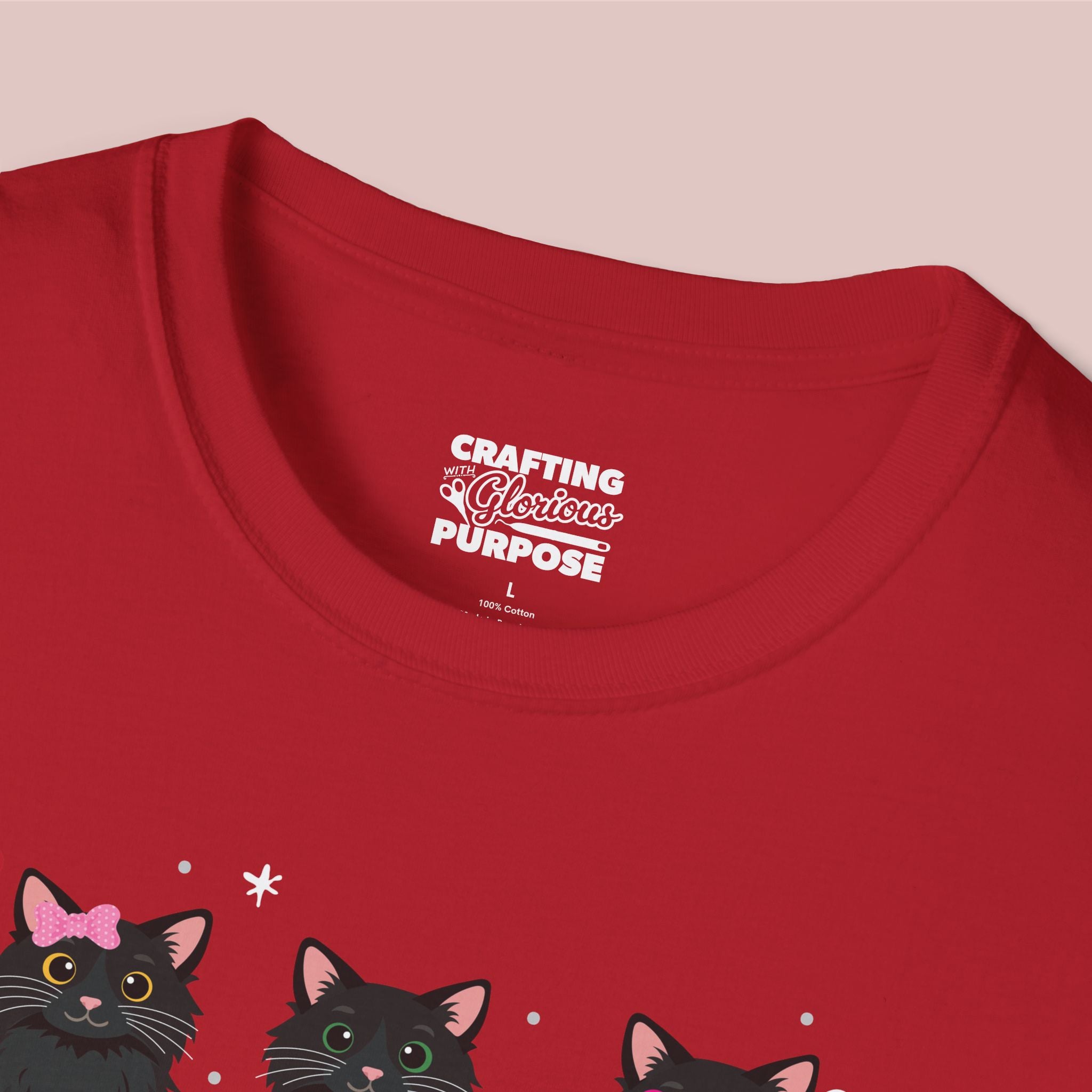 I Meow You Cute Black Long Haired Trio Cat Tee — Valentine's T-Shirt