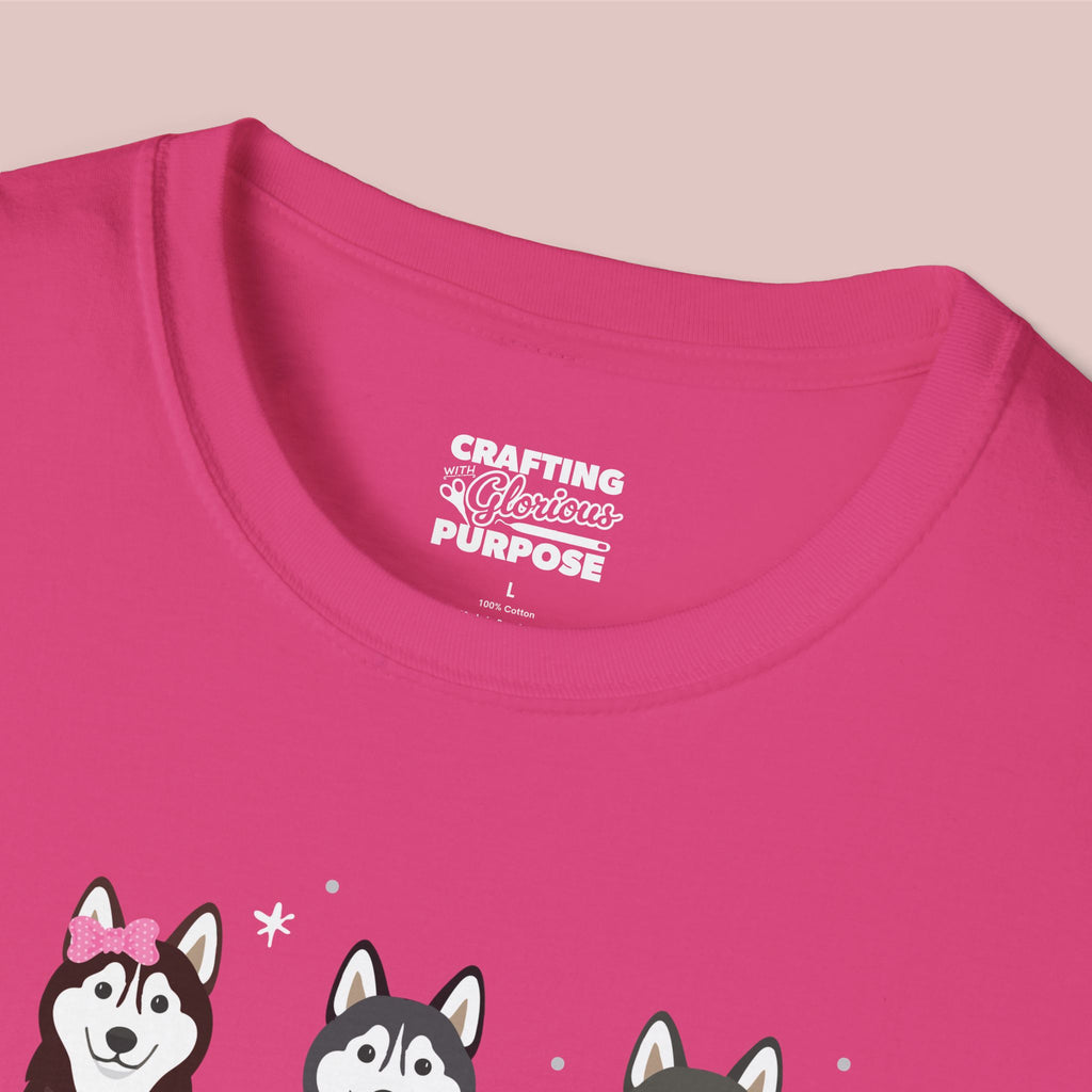 I Woof You Cute Husky Trio Dog Tee — Valentine's T-Shirt
