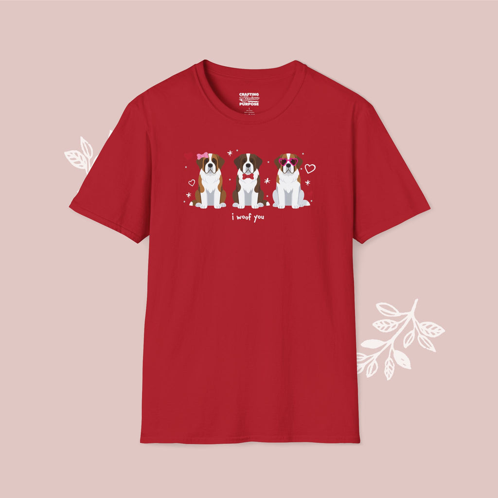 I Woof You Cute St. Bernard Trio Dog Tee — Valentine's T-Shirt