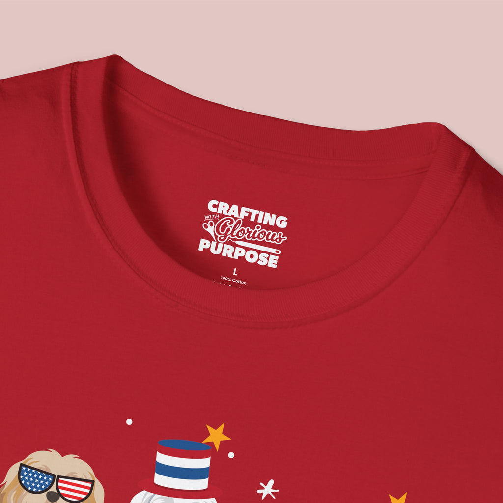 Havnese Patriotic Dog Trio T-Shirt — 'Red, White & Woof' Cute America Graphic Tee