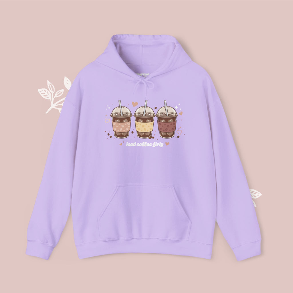 Iced Coffee Girly Unisex Heavy Blend Sweatshirt - Cute Coffee Gift for Her - Comfort Colors Style Pullover