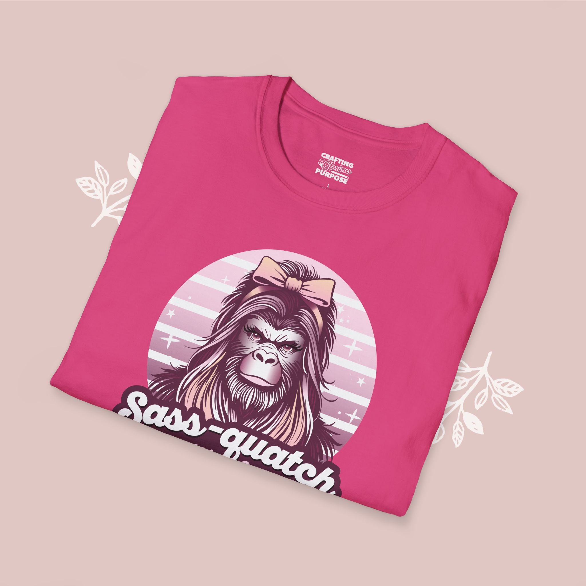 Sass-quatch T-Shirt — Funny Feminine Bigfoot Graphic Tee ("Sass-quatch: Stay Wild, Stay Sassy")