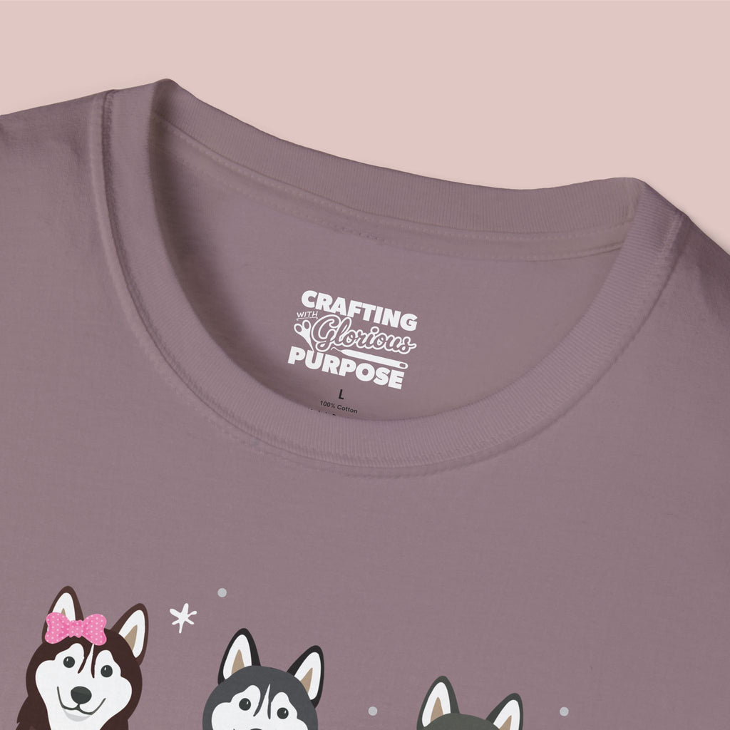 I Woof You Cute Husky Trio Dog Tee — Valentine's T-Shirt