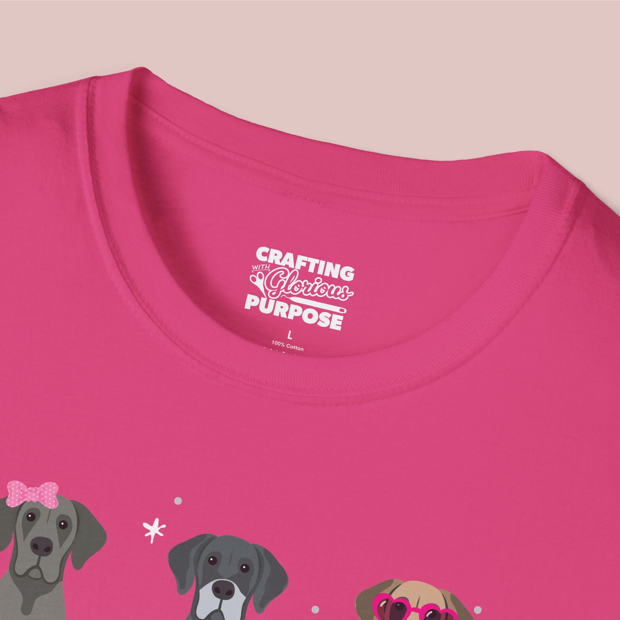 I Woof You Cute Great Dane Trio Dog Tee — Valentine's T-Shirt