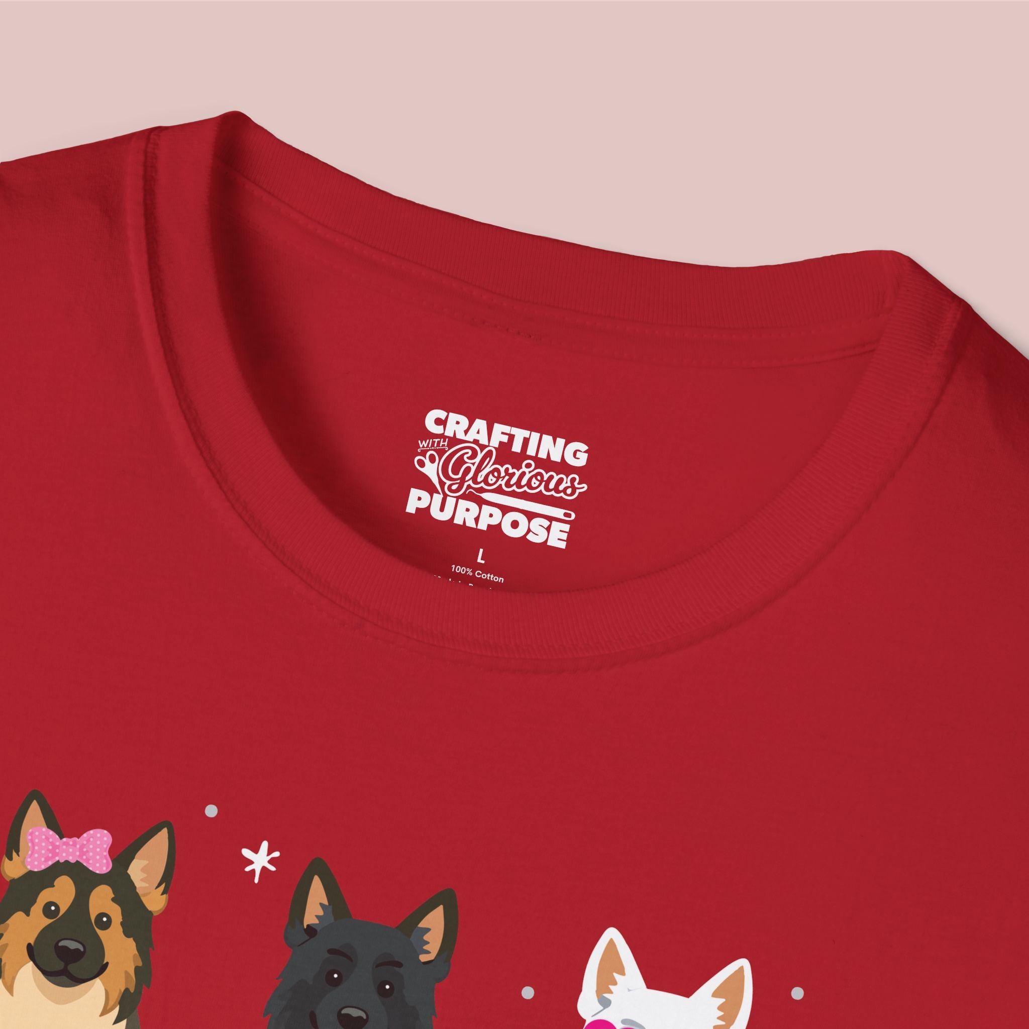 I Woof You Cute German Shepherd Trio Dog Tee — Valentine's T-Shirt