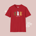 Goldendoodle Patriotic Dog Trio T-Shirt — 'Red, White & Woof' Cute America Graphic Tee