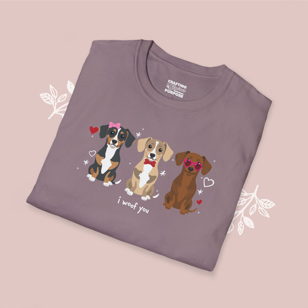 I Woof You Cute Chiweenie Trio Dog Tee — Valentine's T-Shirt