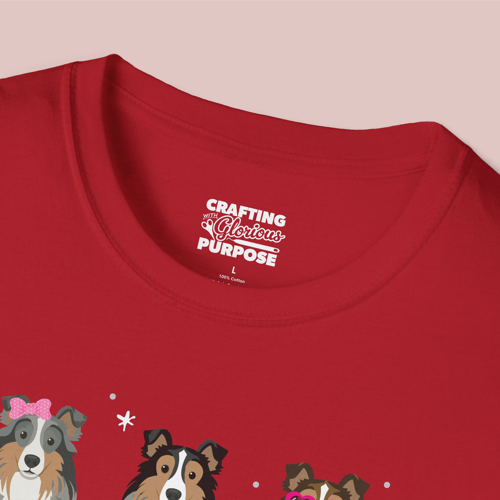 I Woof You Cute Shetland Sheepdog Trio Dog Tee — Valentine's T-Shirt