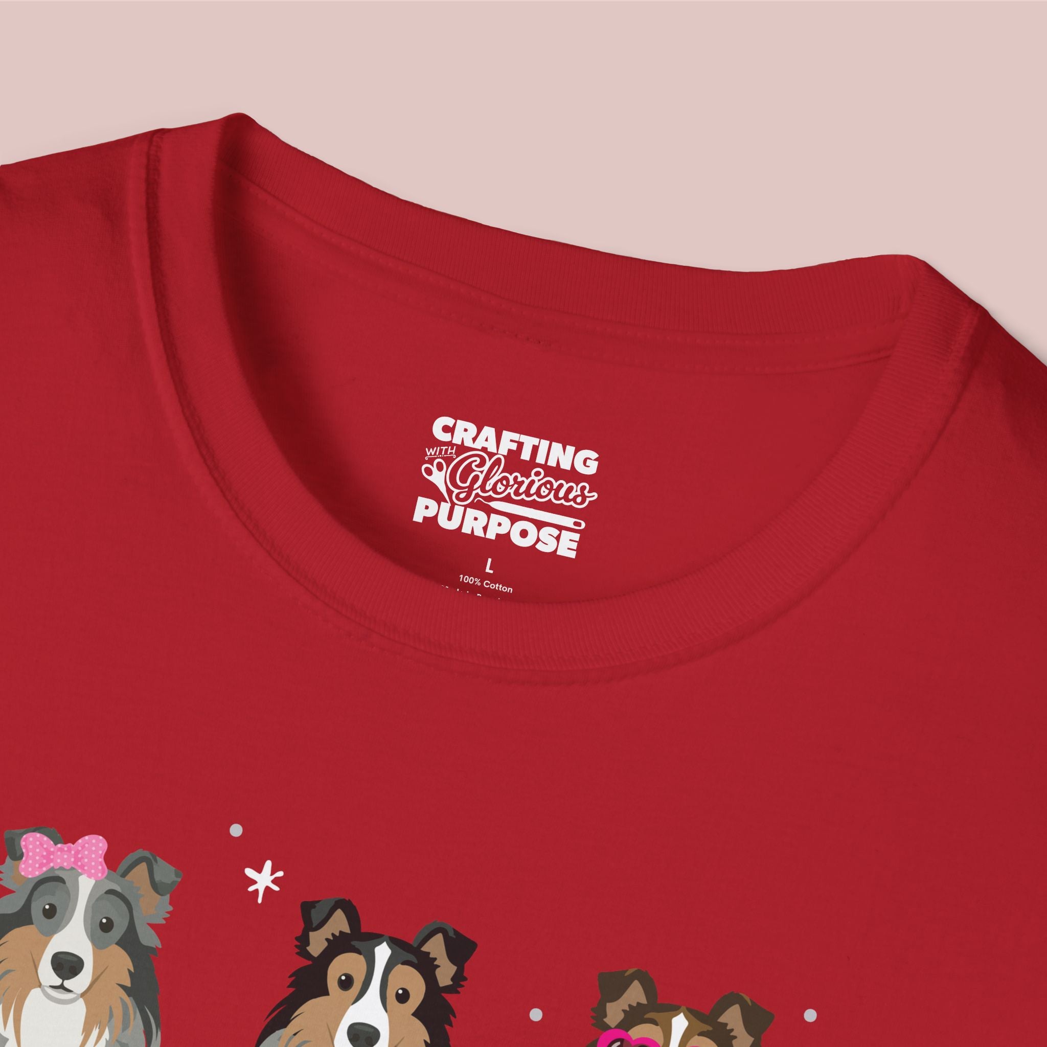 I Woof You Cute Shetland Sheepdog Trio Dog Tee — Valentine's T-Shirt