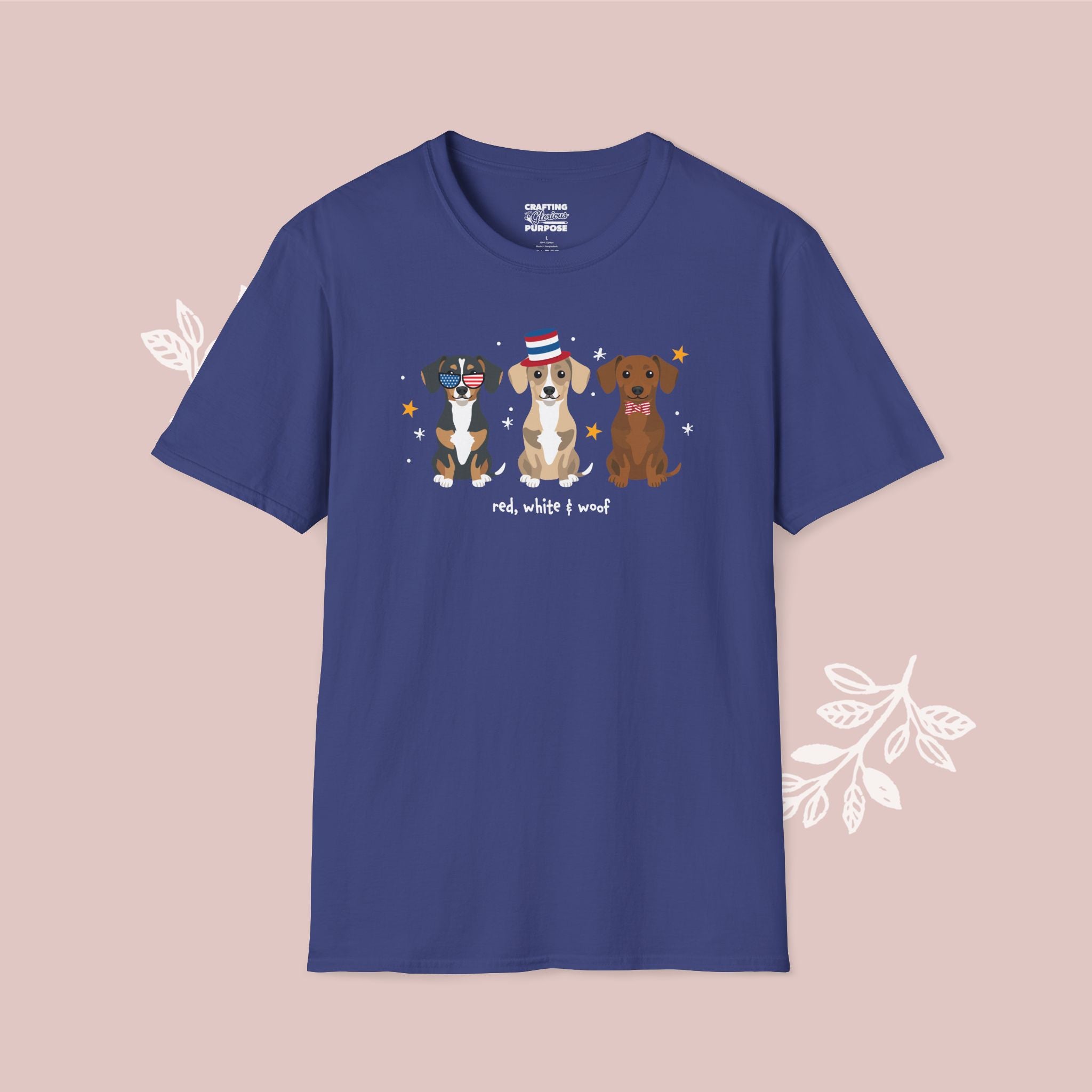 Chiweenie Patriotic Dog Trio T-Shirt — 'Red, White & Woof' Cute America Graphic Tee