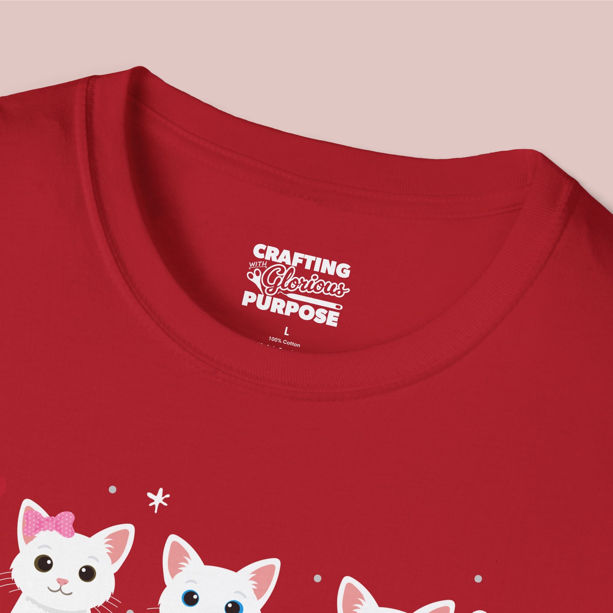 I Meow You Cute White Short Haired Trio Cat Tee — Valentine's T-Shirt