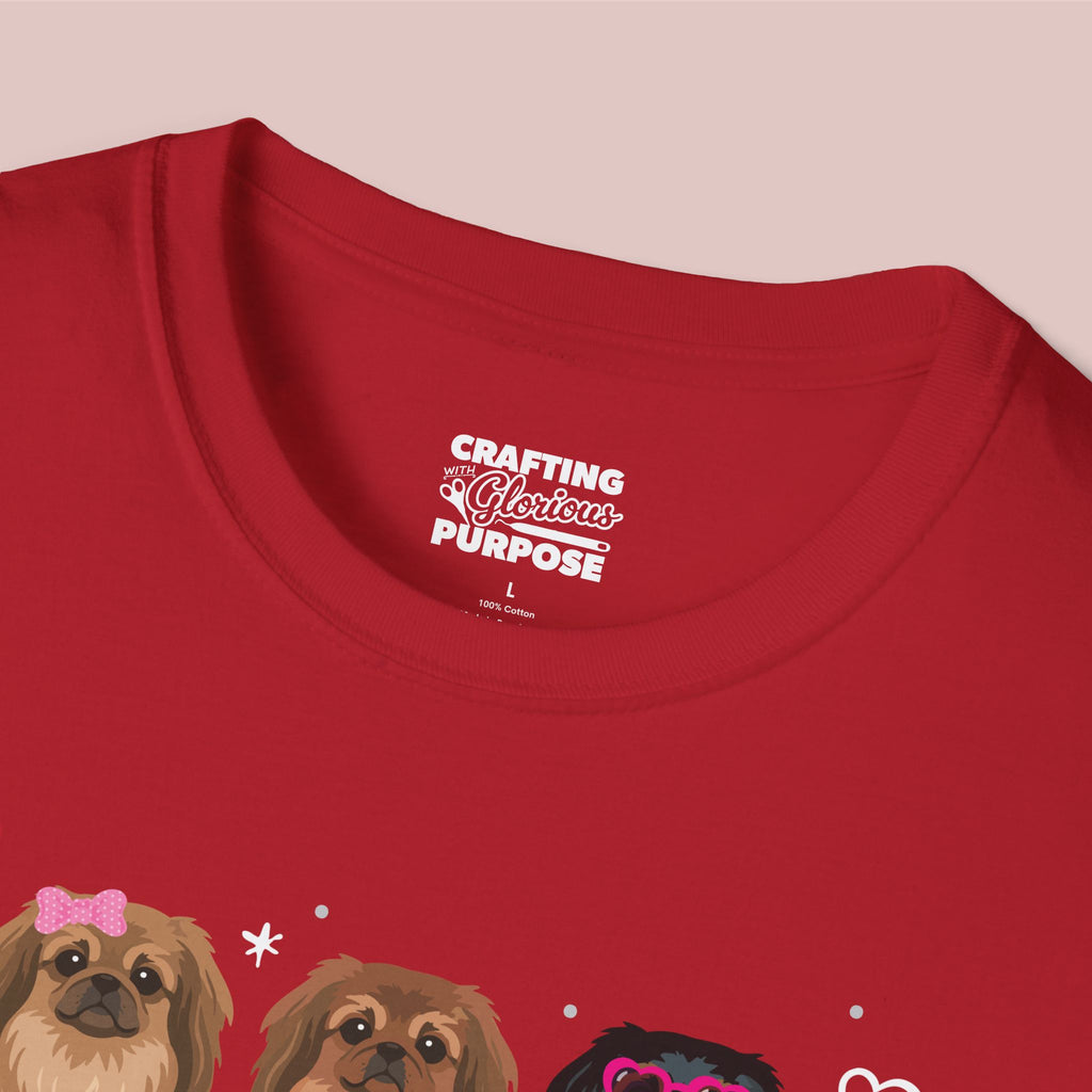 I Woof You Cute Pekingese Trio Dog Tee — Valentine's T-Shirt