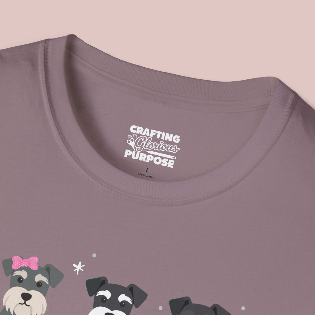 I Woof You Cute Schnauzer Trio Dog Tee — Valentine's T-Shirt