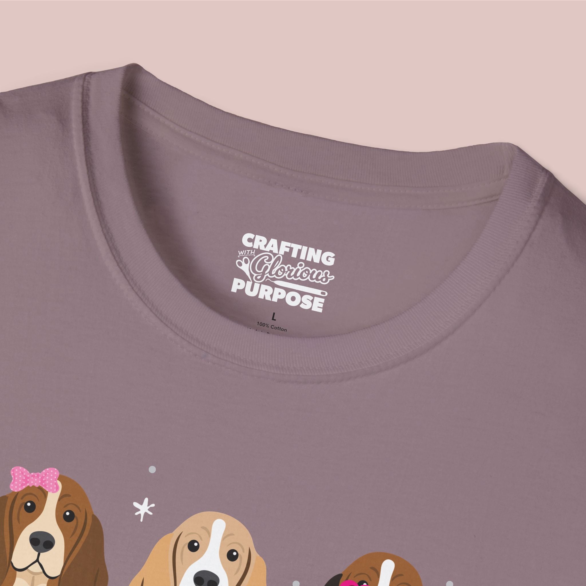 I Woof You Cute Basset Hound Trio Dog Tee — Valentine's T-Shirt