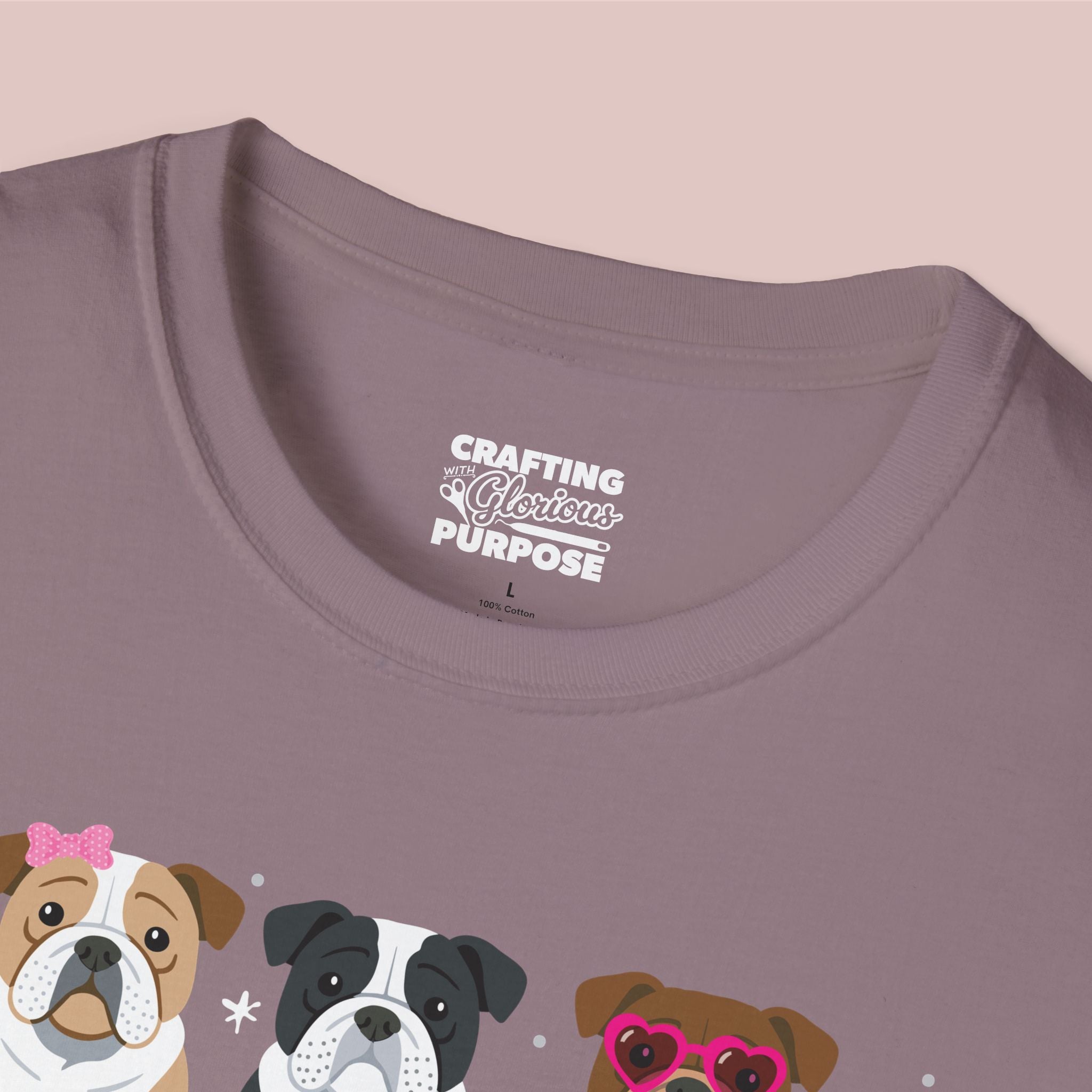 I Woof You Cute English Bulldog Trio Dog Tee — Valentine's T-Shirt