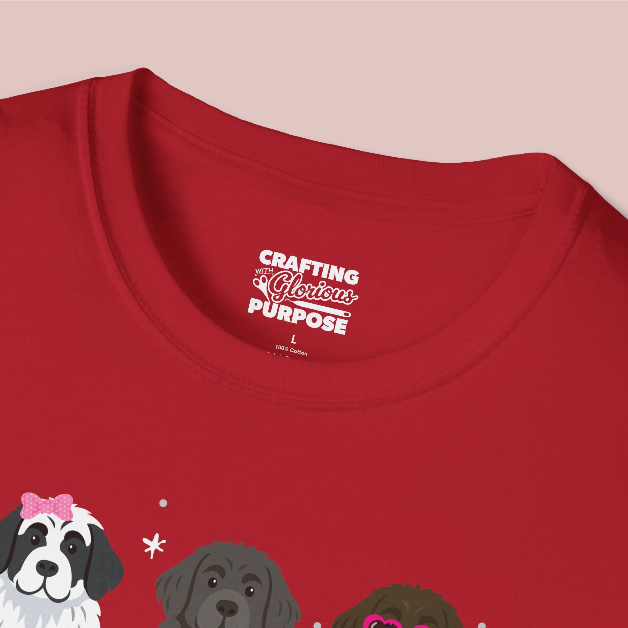 I Woof You Cute Newfoundland Trio Dog Tee — Valentine's T-Shirt