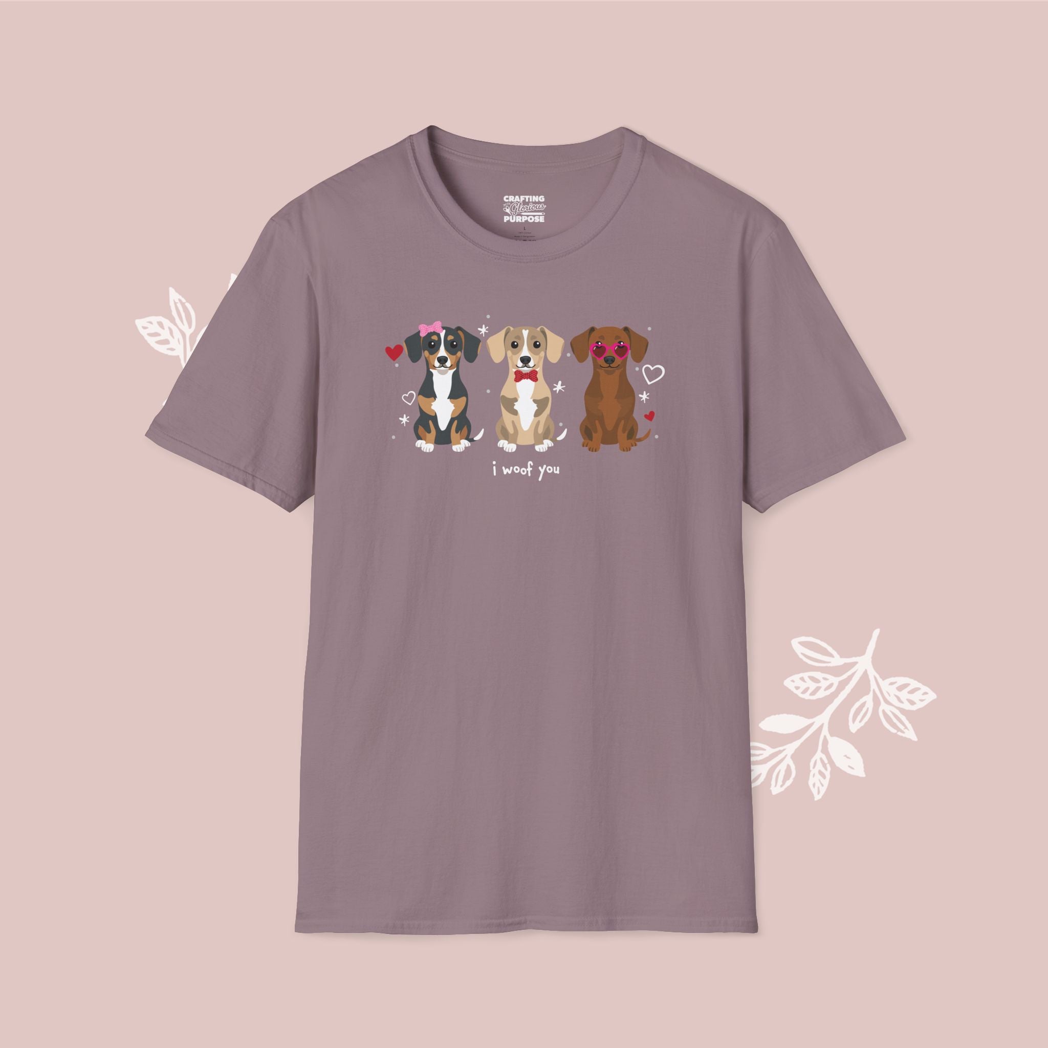 I Woof You Cute Chiweenie Trio Dog Tee — Valentine's T-Shirt