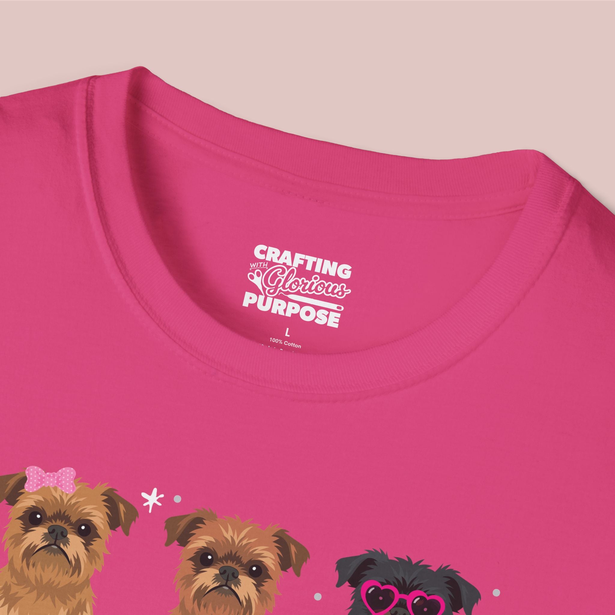 I Woof You Cute Brussels Griffon Trio Dog Tee — Valentine's T-Shirt