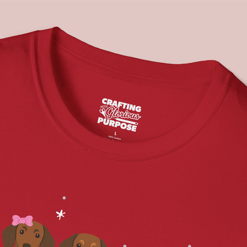 I Woof You Cute Dachshund (Short Haired) Trio Dog Tee — Valentine's T-Shirt