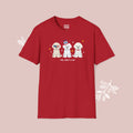 Bichon Frise Patriotic Dog Trio T-Shirt — 'Red, White & Woof' Cute America Graphic Tee