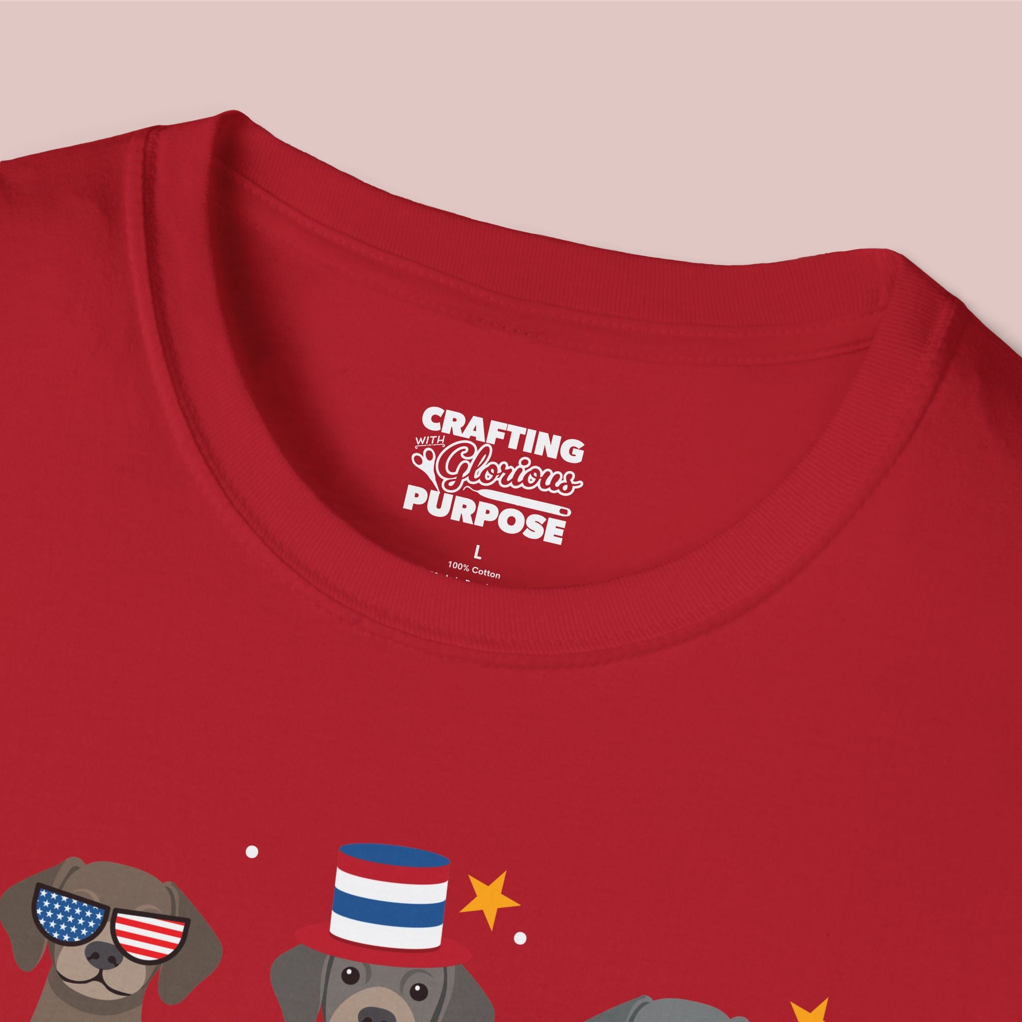 Weimaraner Patriotic Dog Trio T-Shirt — 'Red, White & Woof' Cute America Graphic Tee
