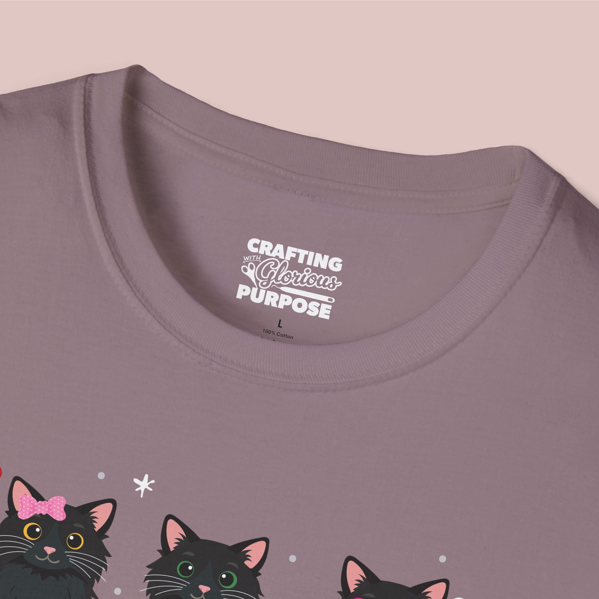 I Meow You Cute Black Long Haired Trio Cat Tee — Valentine's T-Shirt