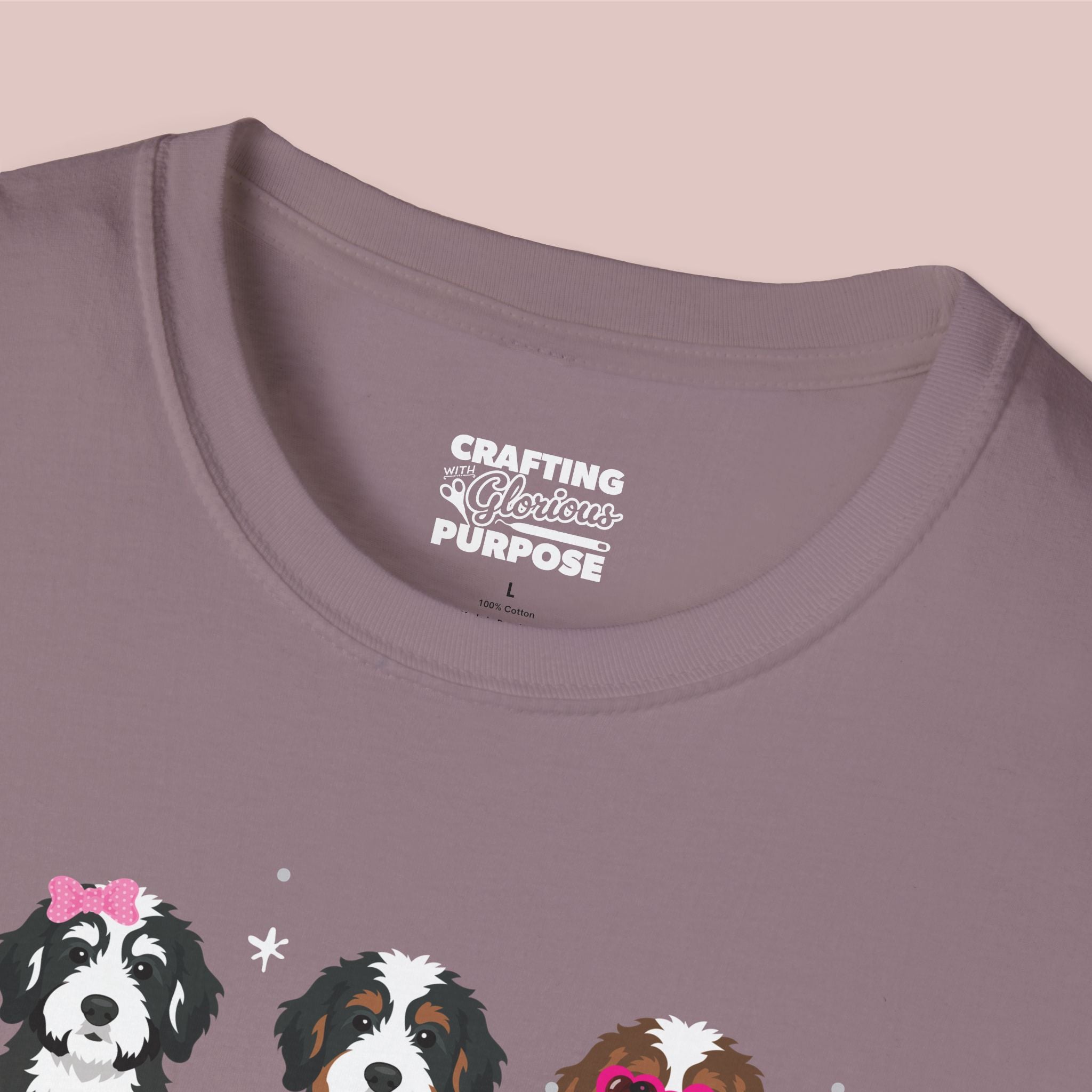 I Woof You Cute Bernedoodle Trio Dog Tee — Valentine's T-Shirt
