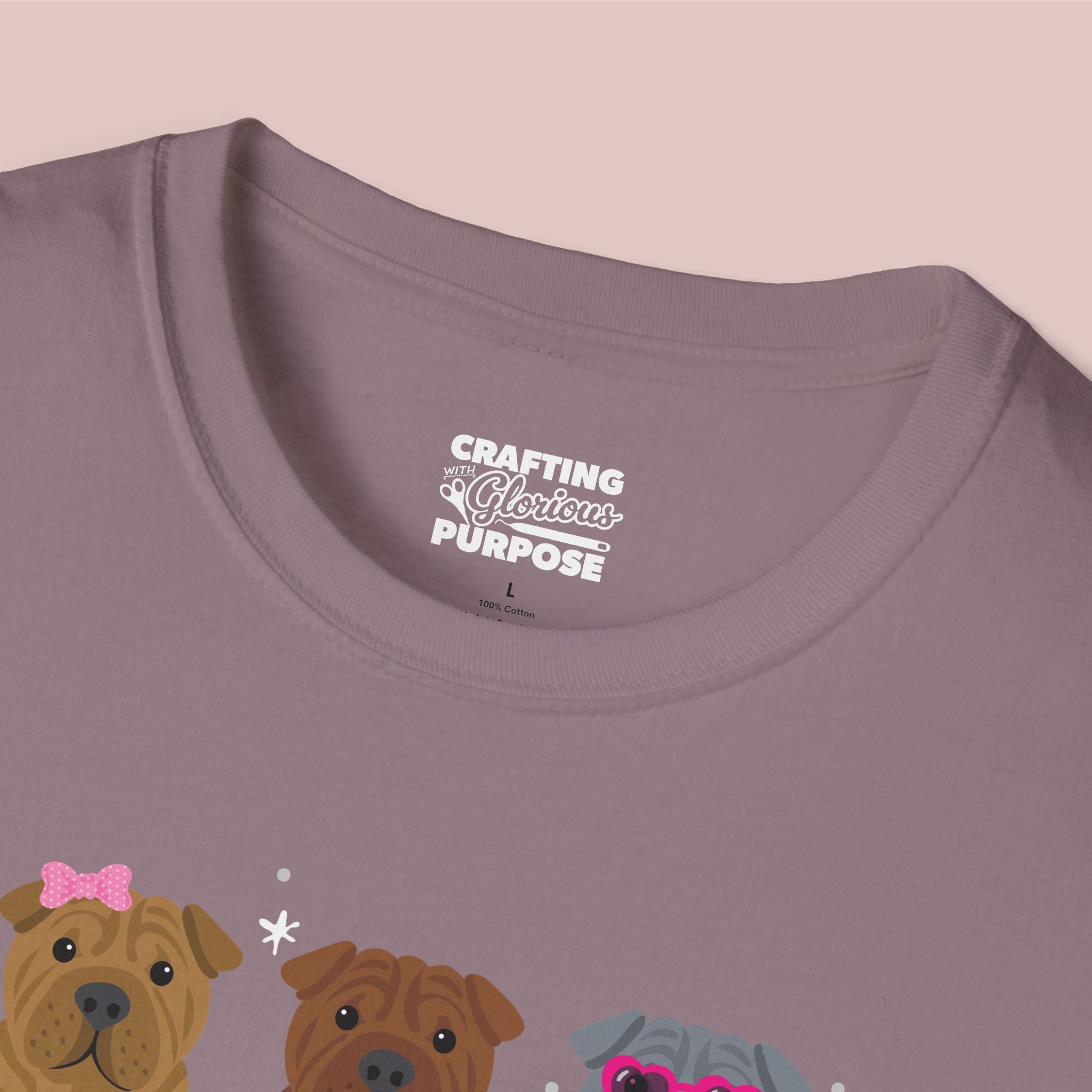 I Woof You Cute Shar Pei Trio Dog Tee — Valentine's T-Shirt