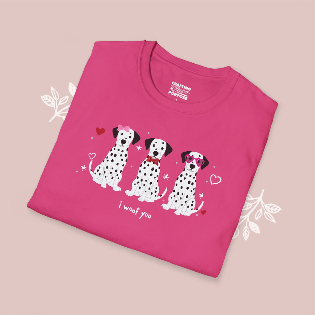 I Woof You Cute Dalmatian Trio Dog Tee — Valentine's T-Shirt