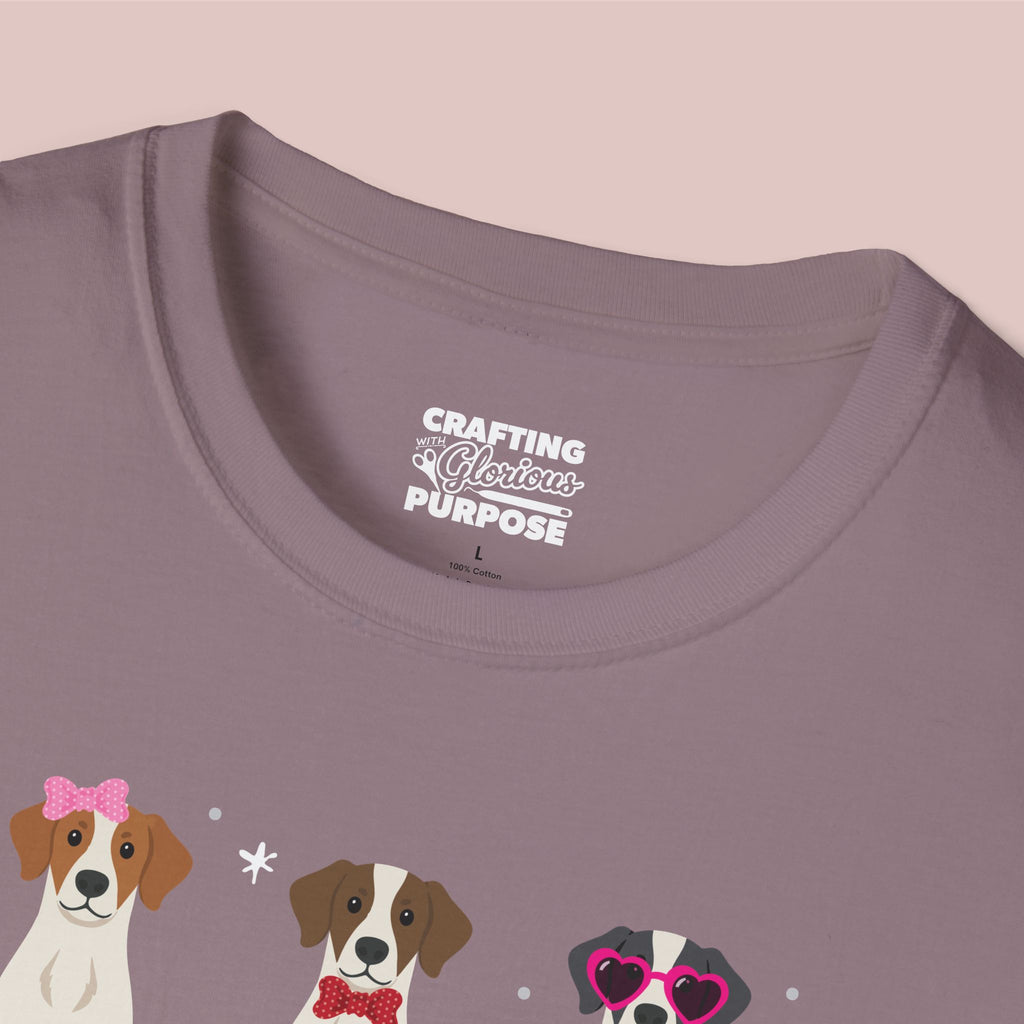 I Woof You Cute Brittany Spaniel Trio Dog Tee — Valentine's T-Shirt