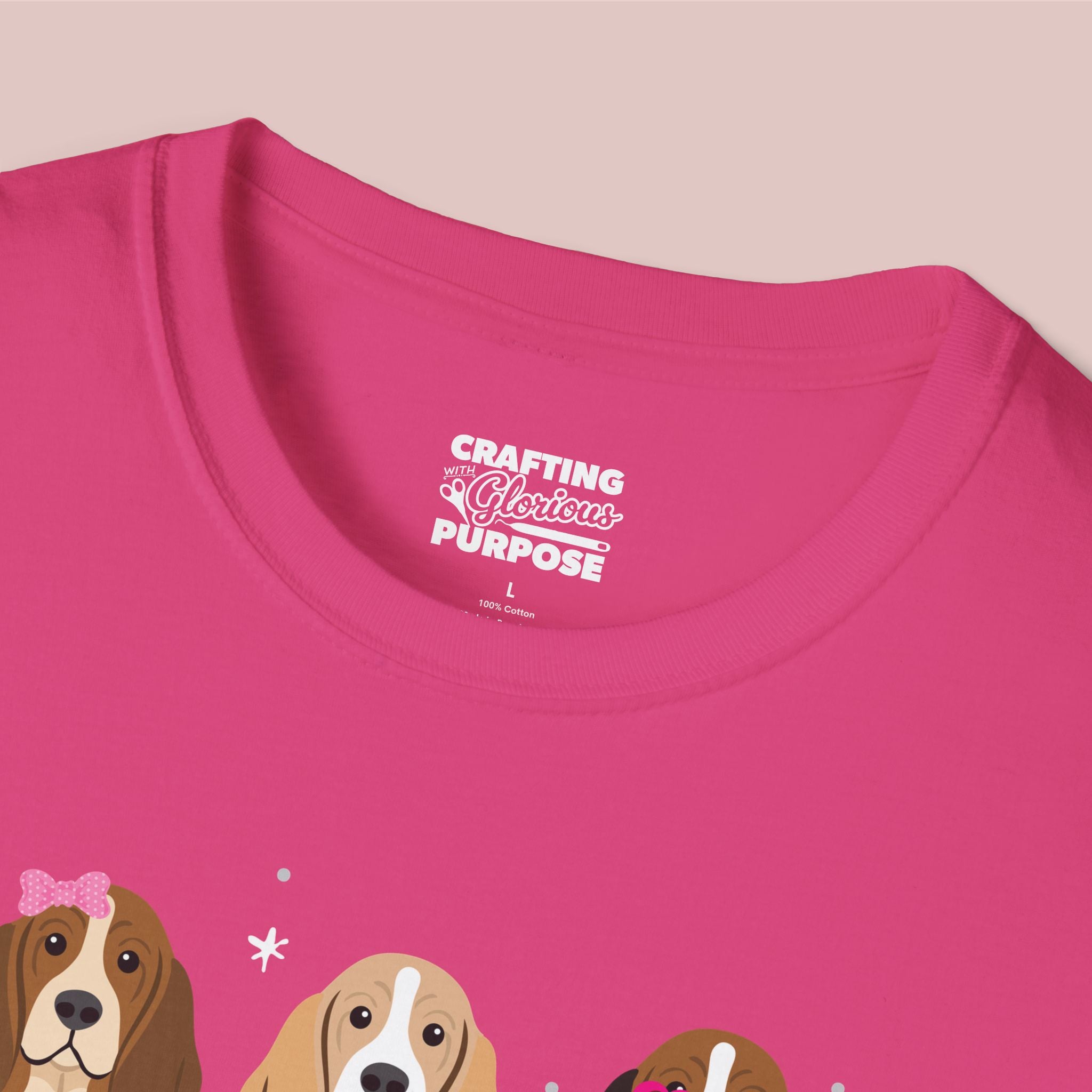 I Woof You Cute Basset Hound Trio Dog Tee — Valentine's T-Shirt