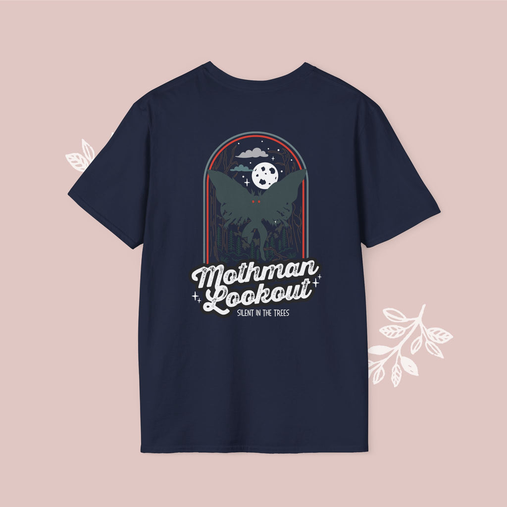 Mothman Lookout — "Mothman Lookout: Silent In The Trees" Retro Graphic T-Shirt