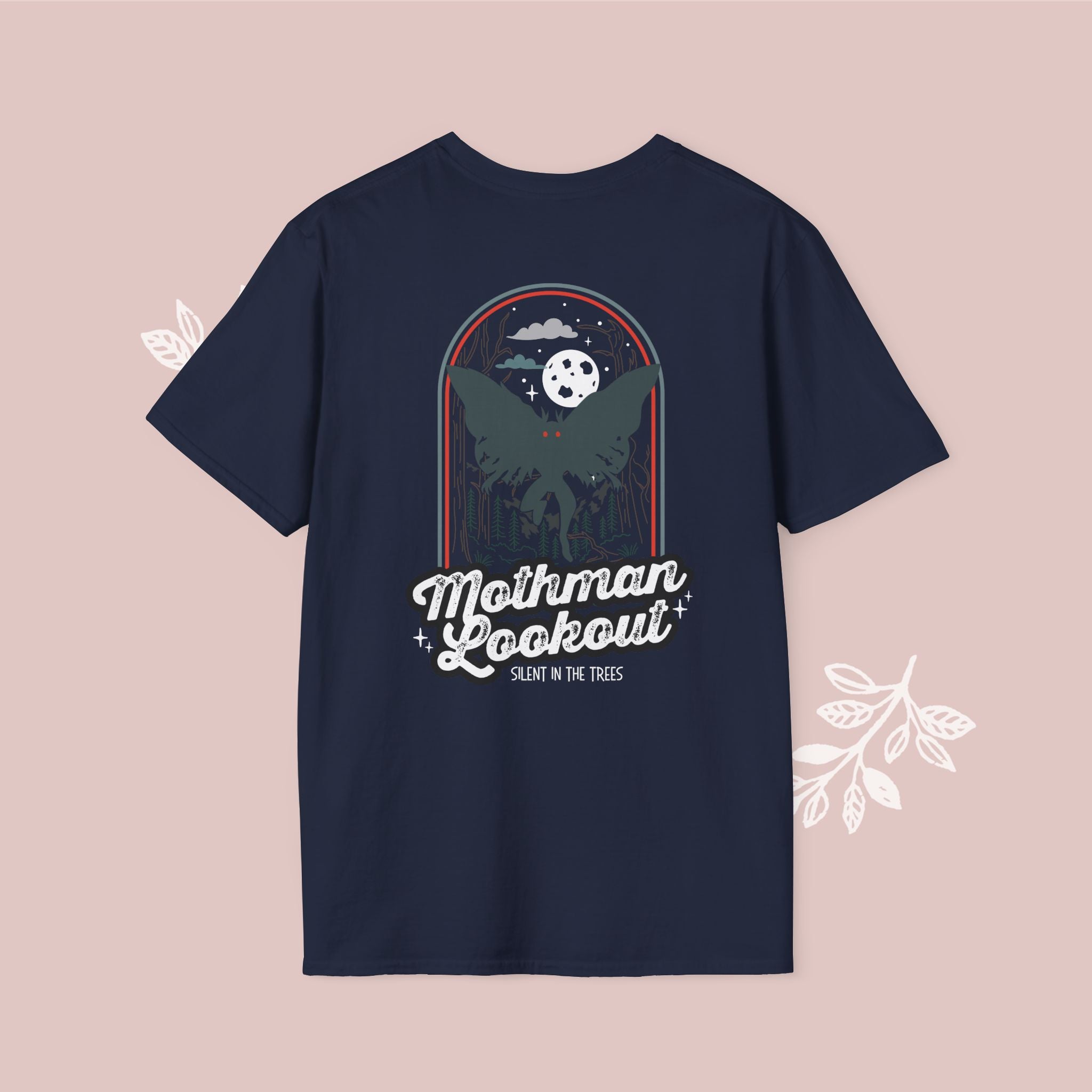 Mothman Lookout — "Mothman Lookout: Silent In The Trees" Retro Graphic T-Shirt