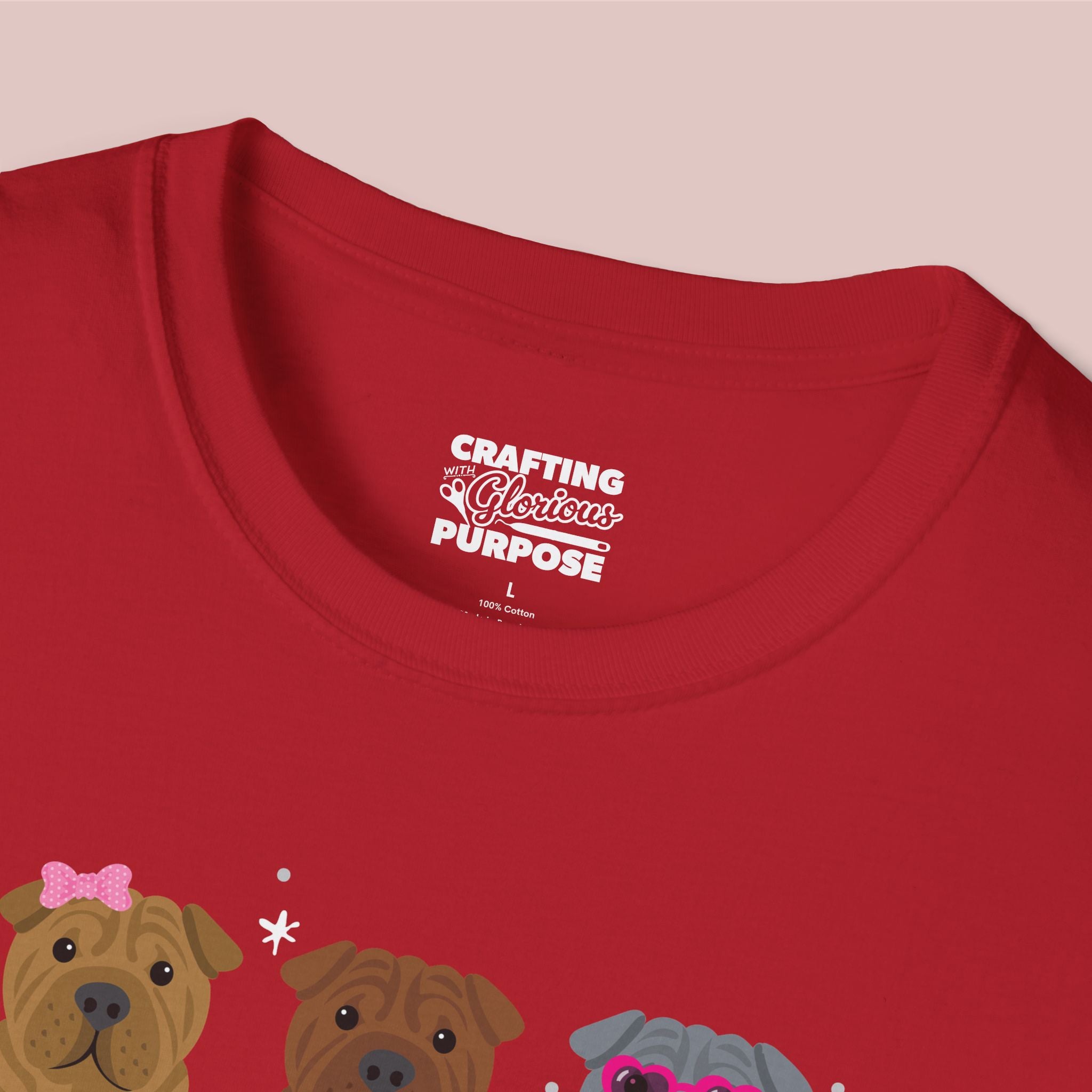 I Woof You Cute Shar Pei Trio Dog Tee — Valentine's T-Shirt