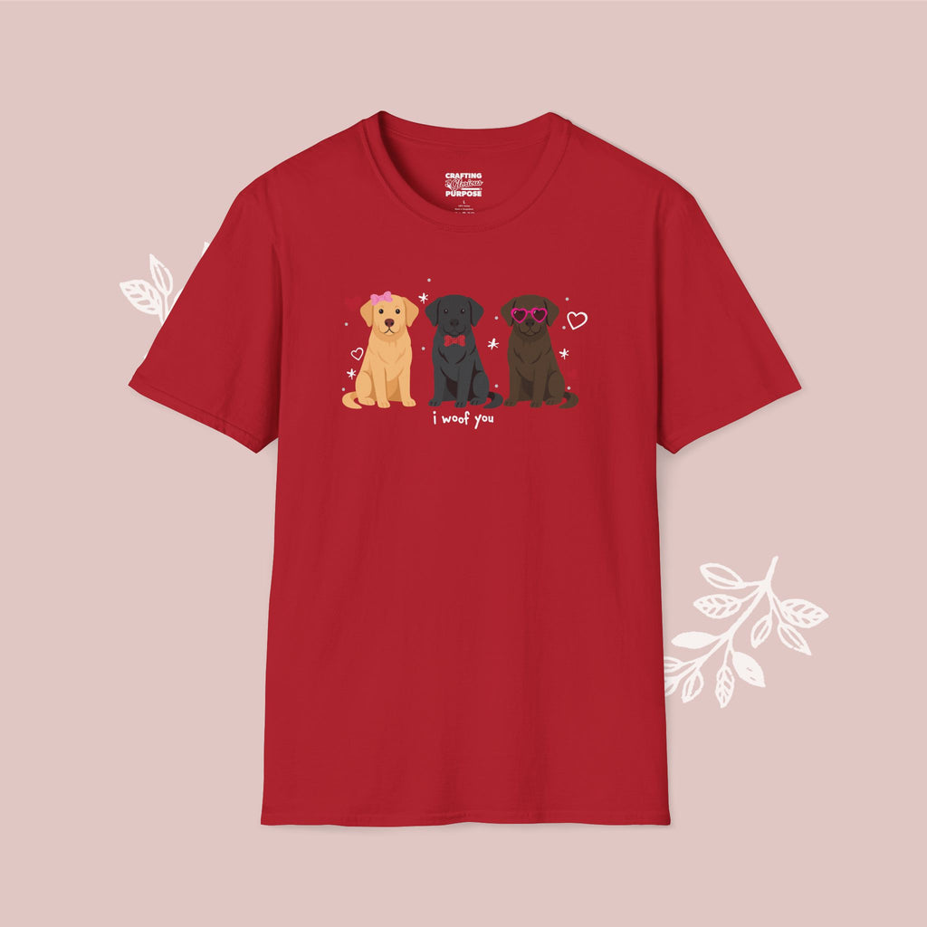 I Woof You Cute Labrador Retriever Trio Dog Tee — Valentine's T-Shirt