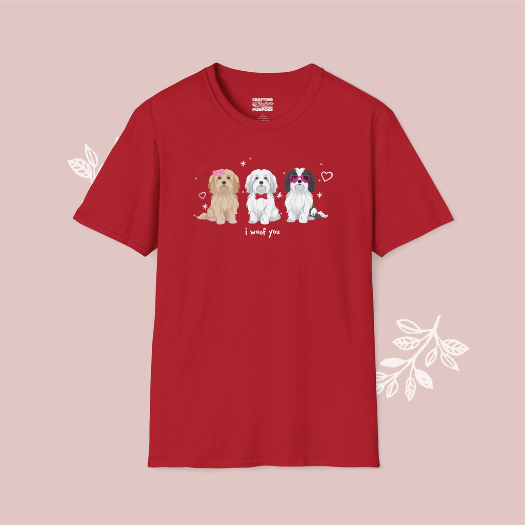 I Woof You Cute Havanese Trio Dog Tee — Valentine's T-Shirt