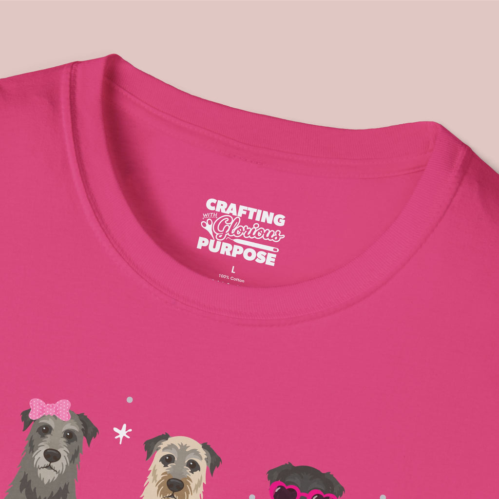 I Woof You Cute Irish Wolfhound Trio Dog Tee — Valentine's T-Shirt