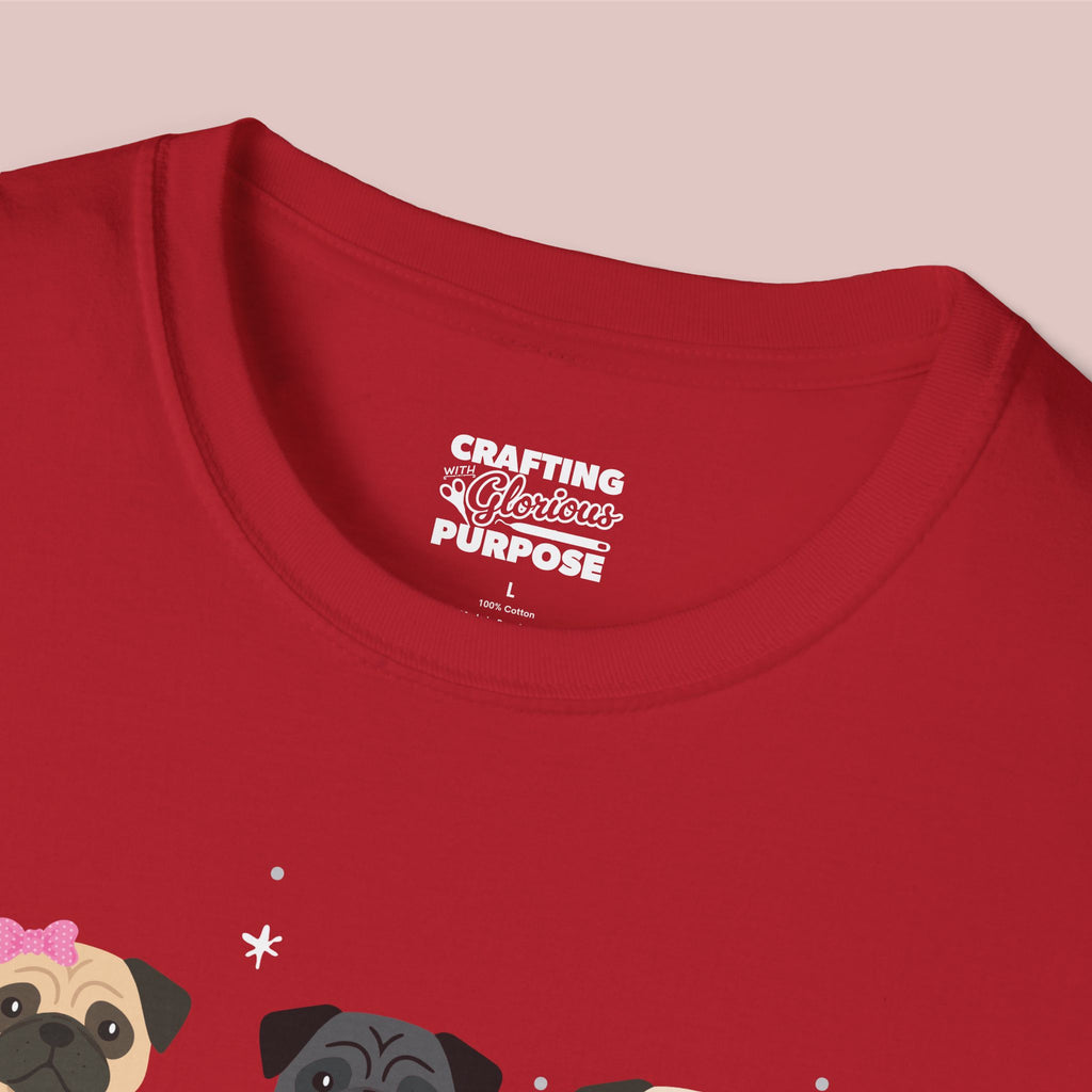 I Woof You Cute Pug Trio Dog Tee — Valentine's T-Shirt