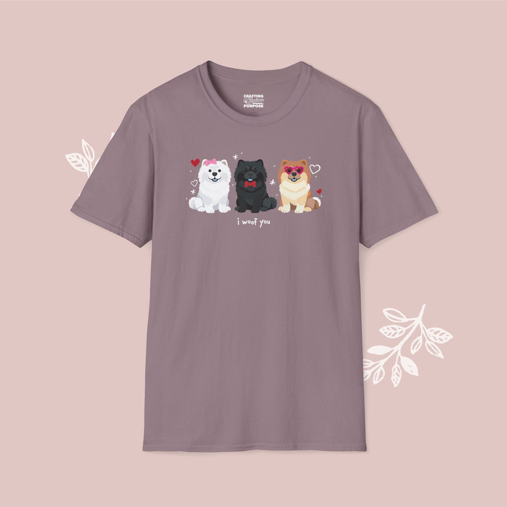 I Woof You Cute Chow Chow Trio Dog Tee — Valentine's T-Shirt