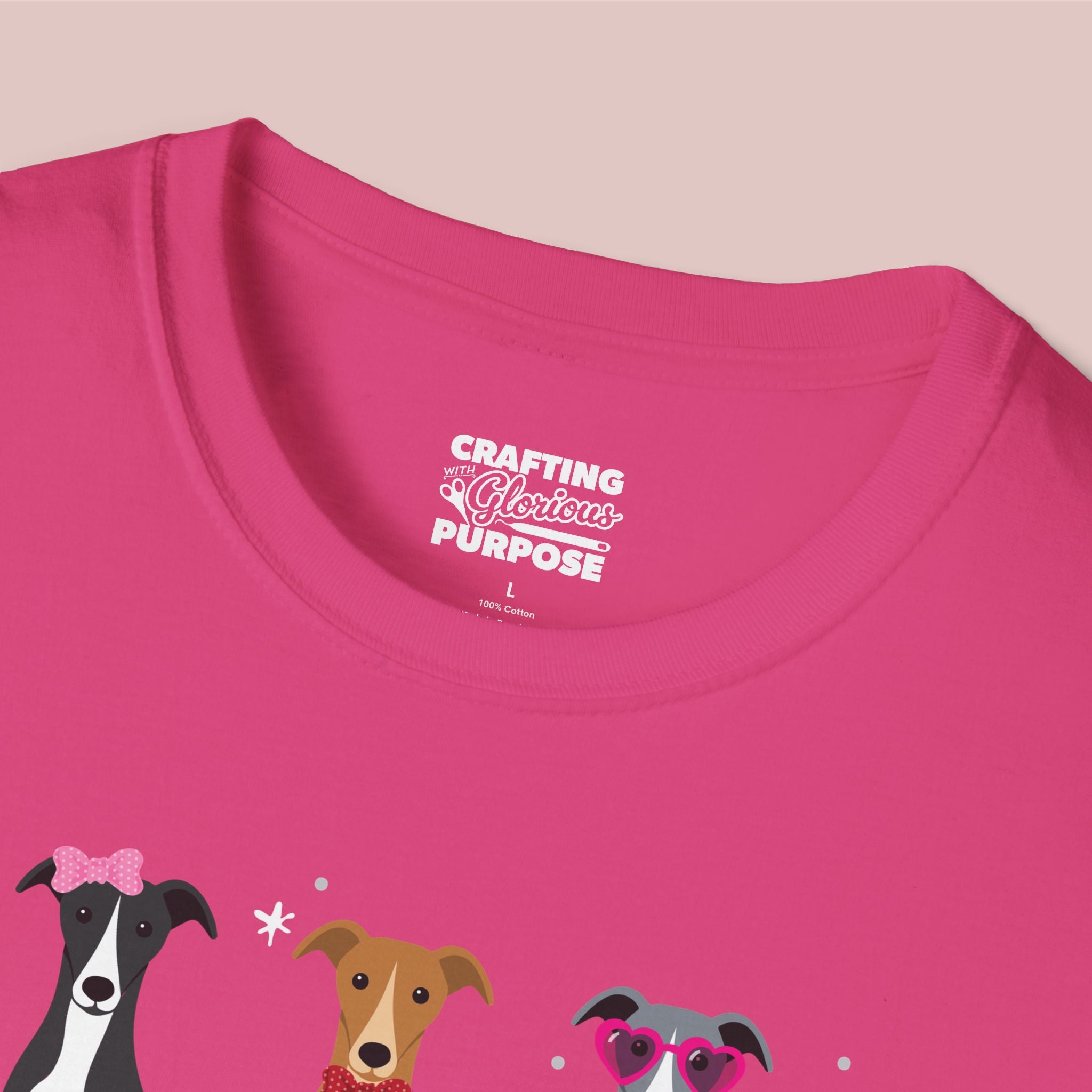 I Woof You Cute Greyhound Trio Dog Tee — Valentine's T-Shirt