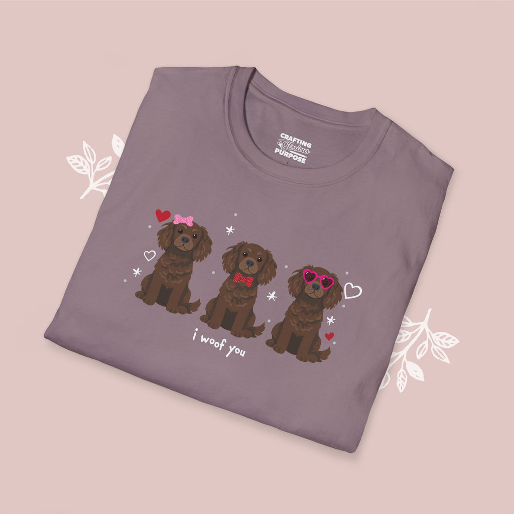 I Woof You Cute Boykin Spaniel Trio Dog Tee — Valentine's T-Shirt