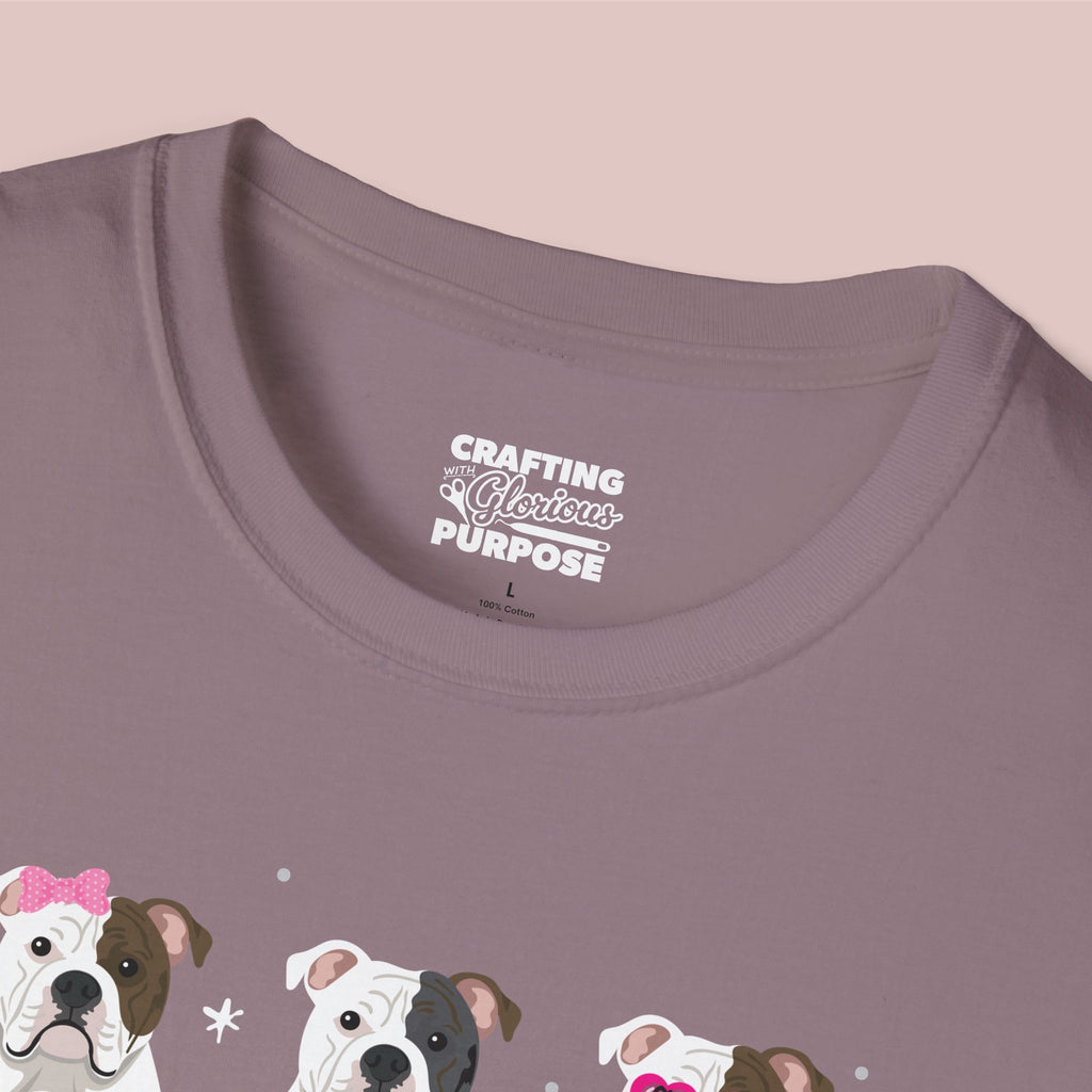 I Woof You Cute American Bulldog Trio Dog Tee — Valentine's T-Shirt
