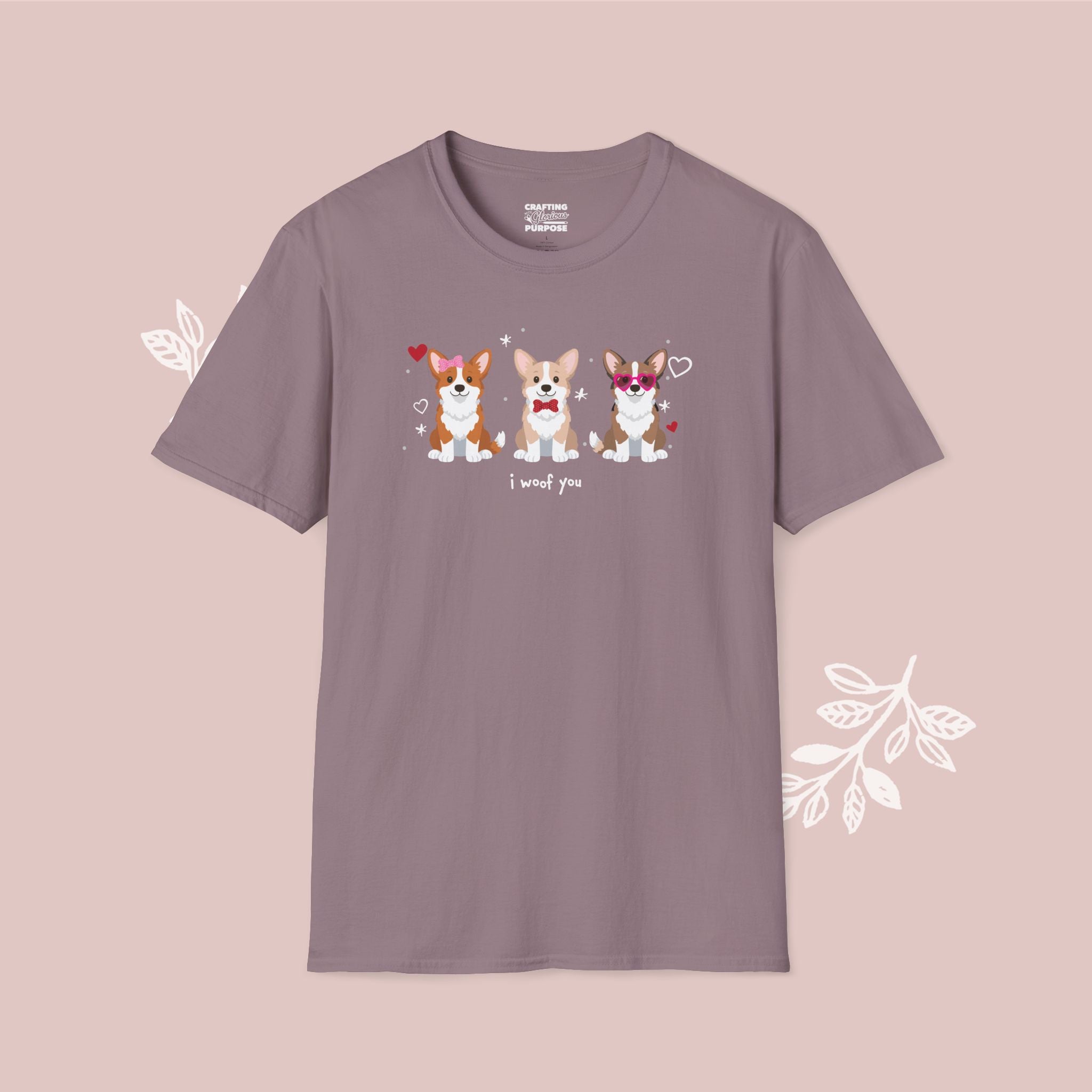 I Woof You Cute Corgi Trio Dog Tee — Valentine's T-Shirt